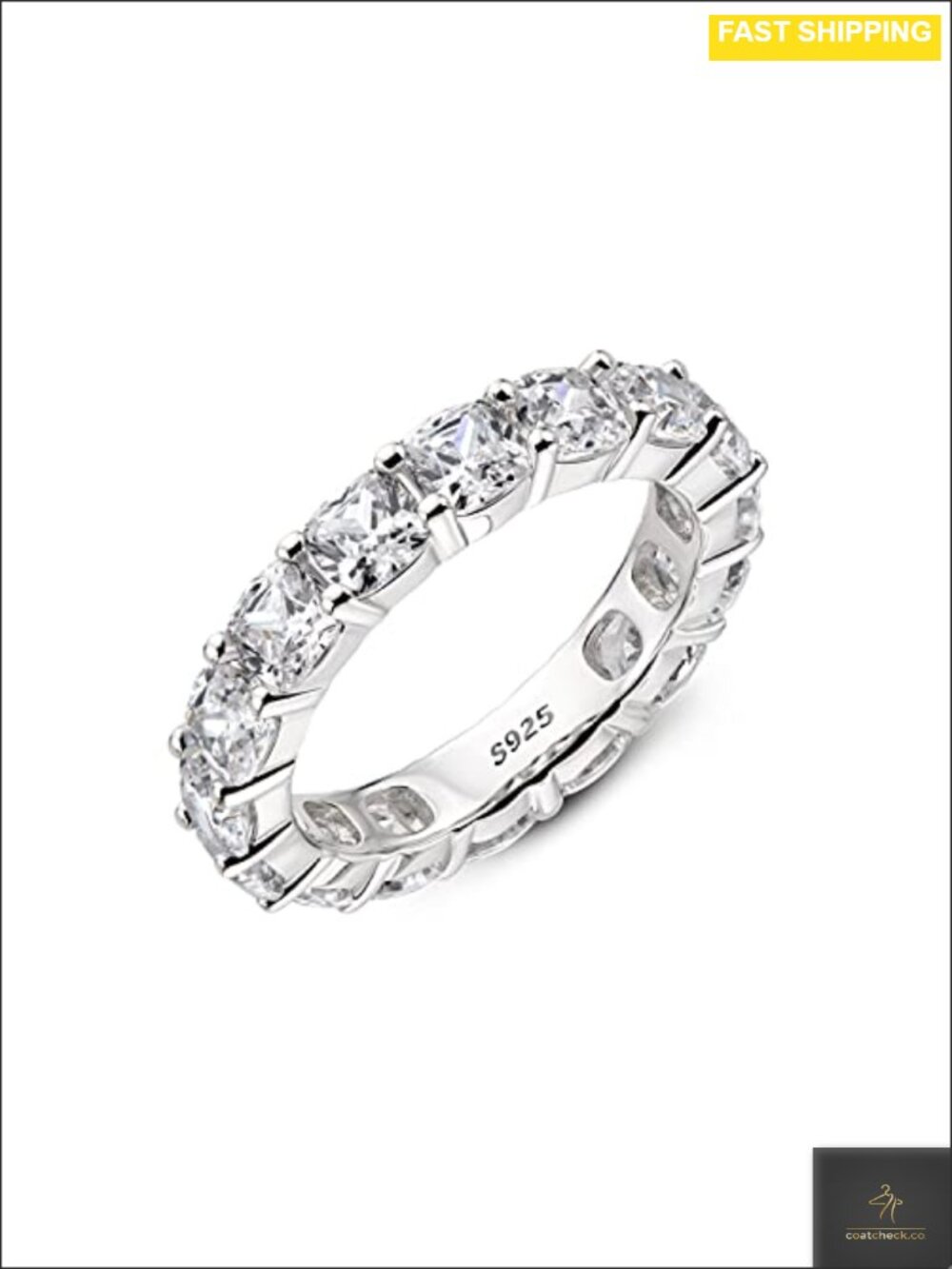 Eternity Ring 925 Sterling Silver Engagement Promise Ring for Women Stackable